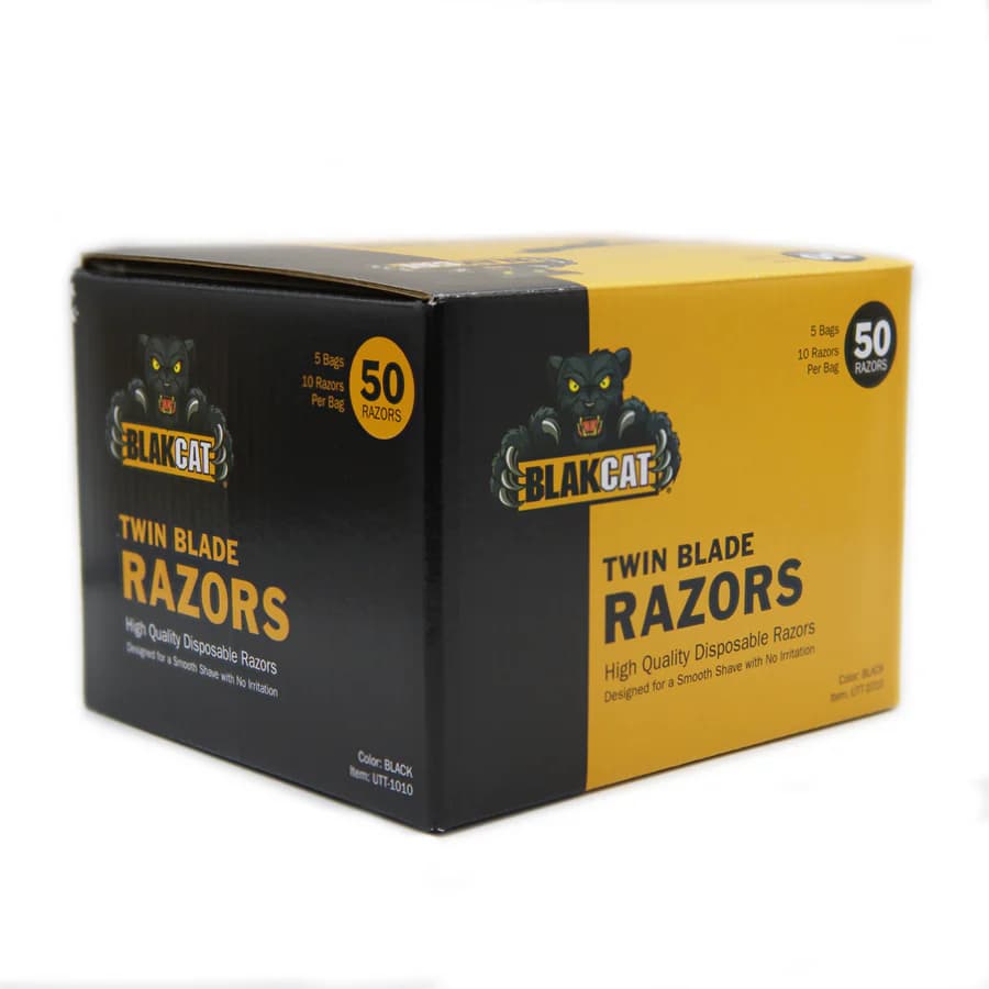 Blakcat Premium Twin Blade Disposable Razors - 50 per box