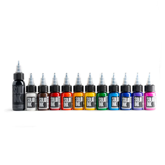 Solid Ink 12-Farben-Tätowierfarben-Set 1/2 oz