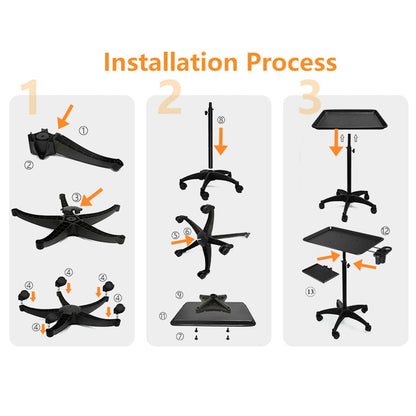 Adjustable Salon Tray Cart with Storage