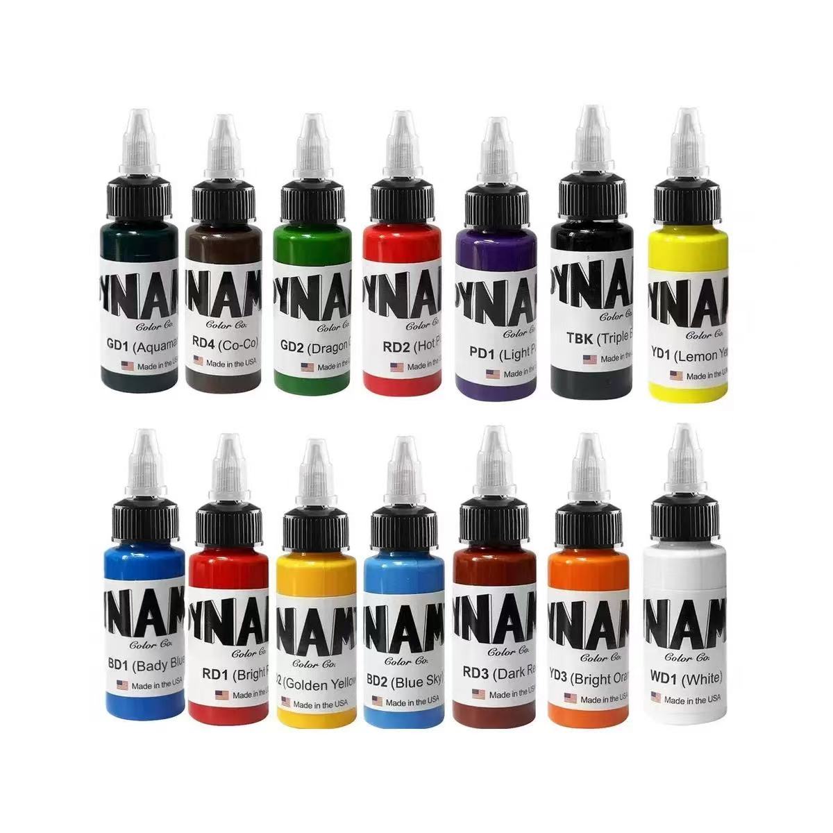 Dynamic OG Tattoo Ink Color Set (14 Colors - 1 oz.)