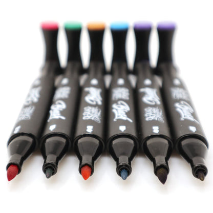 Alpha Markers Skin Marker Set mit Pinsel und Rundspitze