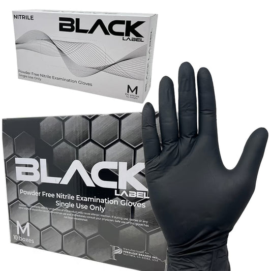 Black Label Nitrilhandschuhe, puderfrei, für Tätowierungen
