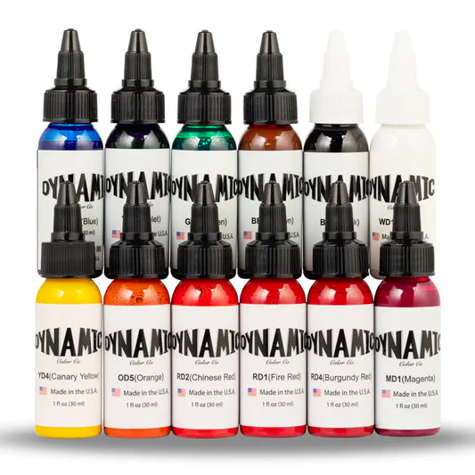 Ensemble de 12 encres de tatouage Dynamic OG - 1 oz.