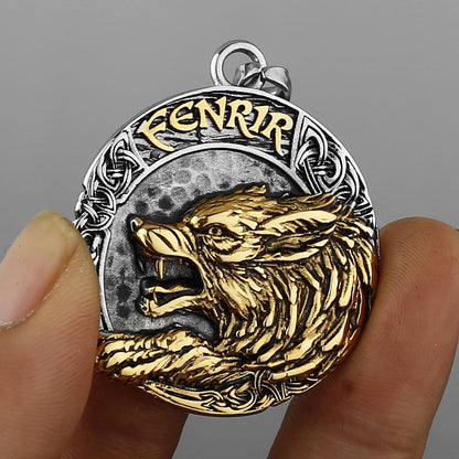 Viking Fenrir Wolf Pendant Necklace – Nordic Rune Engraved, Stainless Steel, Durable & Hypoallergenic