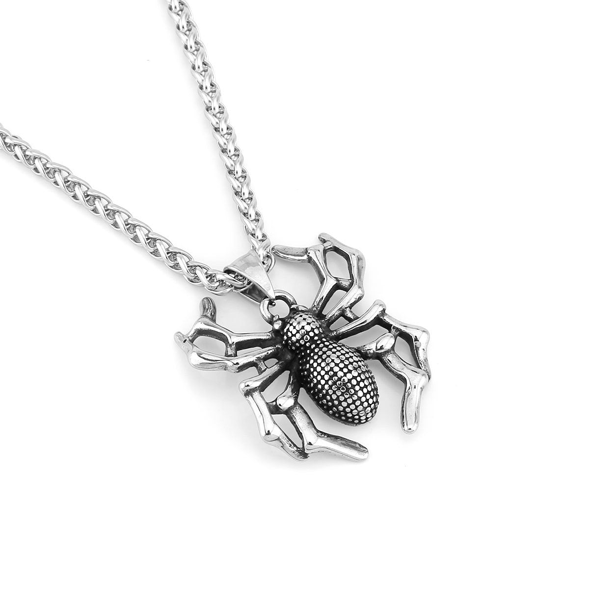 Gothic Spider Necklace – Stainless Steel Arachnid Pendant – Dark Gothic Jewelry Gift for Men & Women