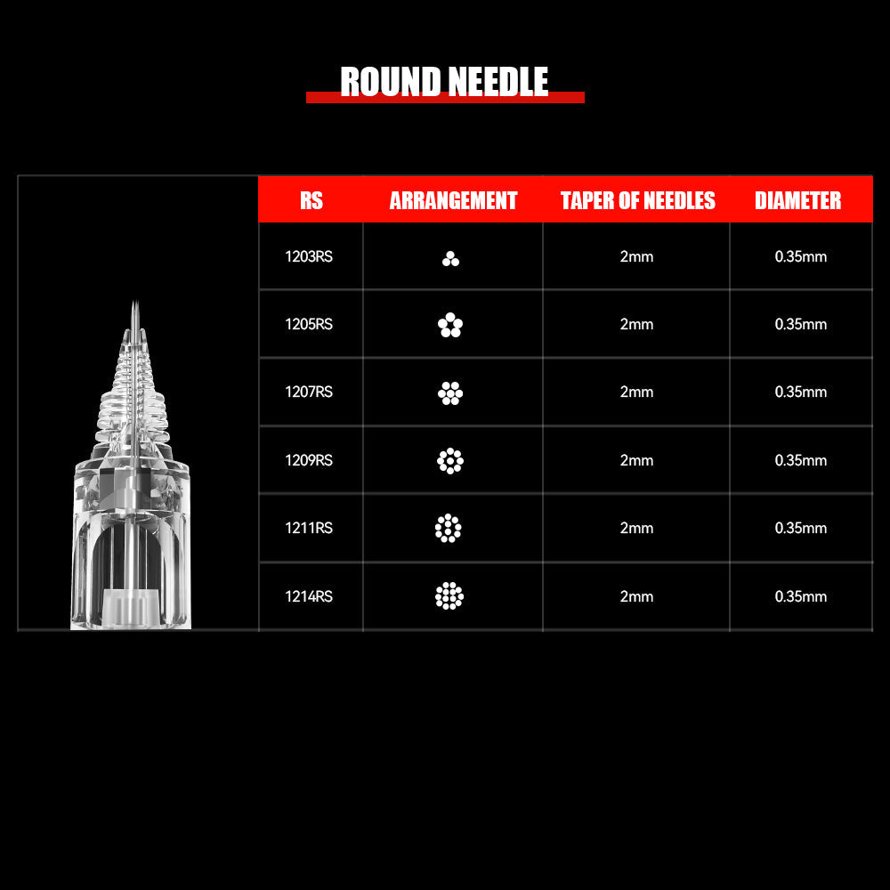 Aiguilles de tatouage T&amp;T AWE Round Shader (20 pièces/boîte) 