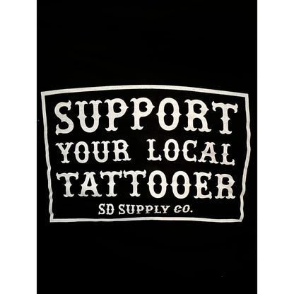 Sweat à capuche zippé « Soutenez votre tatoueur local »