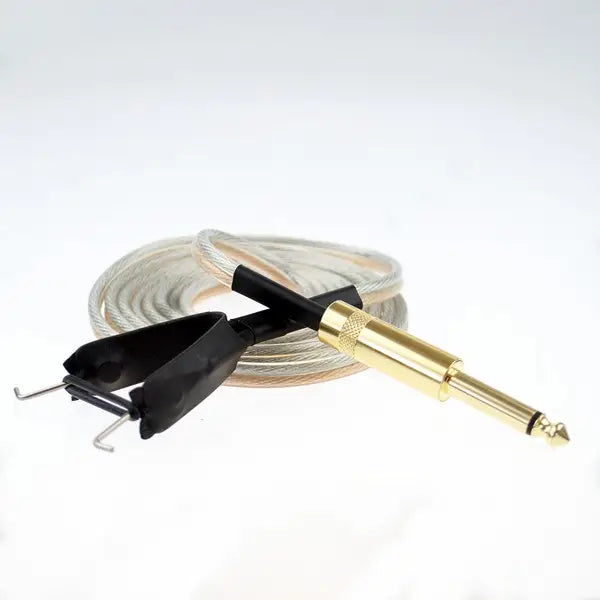 Silikon-Clipkabel, gold/transparent – ​​Hochleistungs-Clipkabel, 1,8 m (6 Fuß) lang, für Tattoos